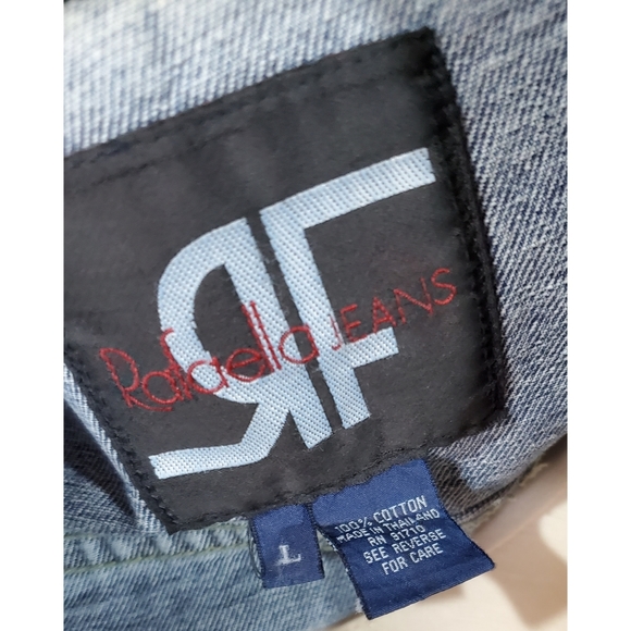 Vintage 90s Denim Vest with Faux Leather Collar - Picture 3 of 3